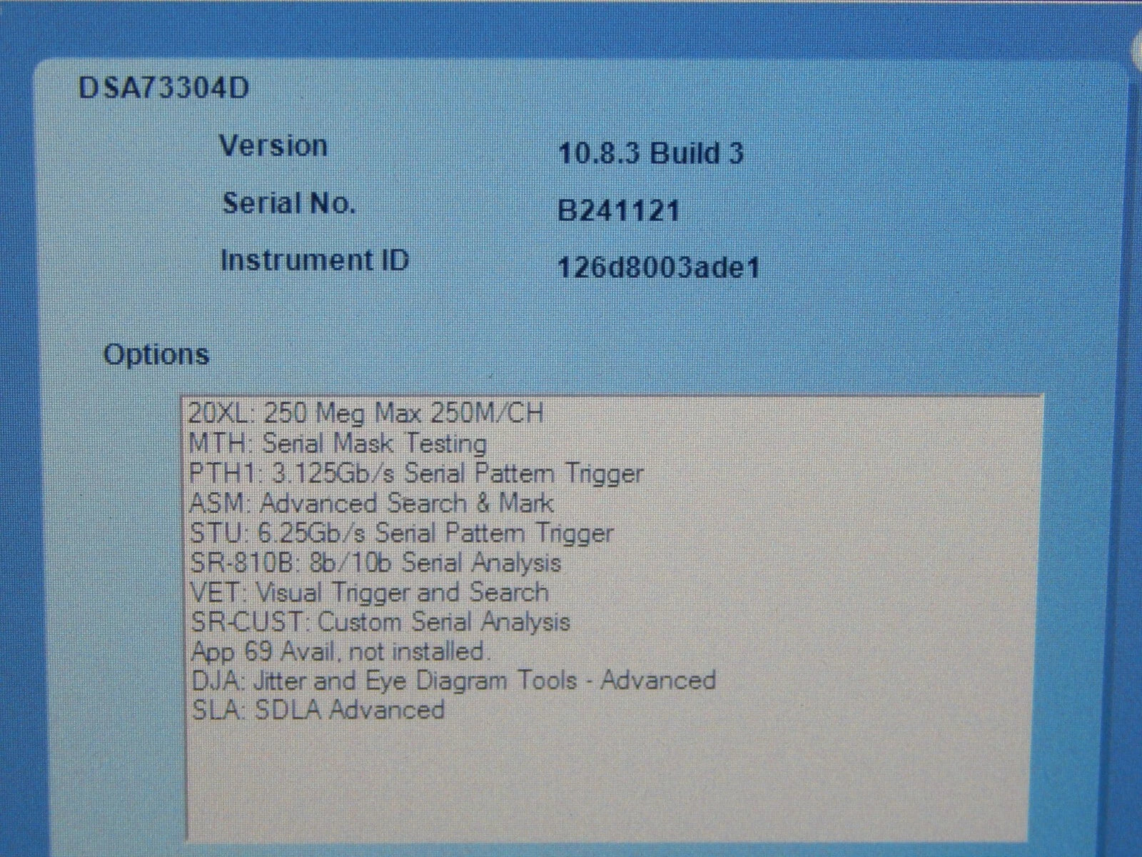 Tektronix DSA73304D 33GHz 100GS/s DSA oscilloscope WIN 10, NIST cal. w/ data Tektronix DSA73304D 33GHz 100GS/s DSA oscilloscope WIN 10, NIST cal. w/ data